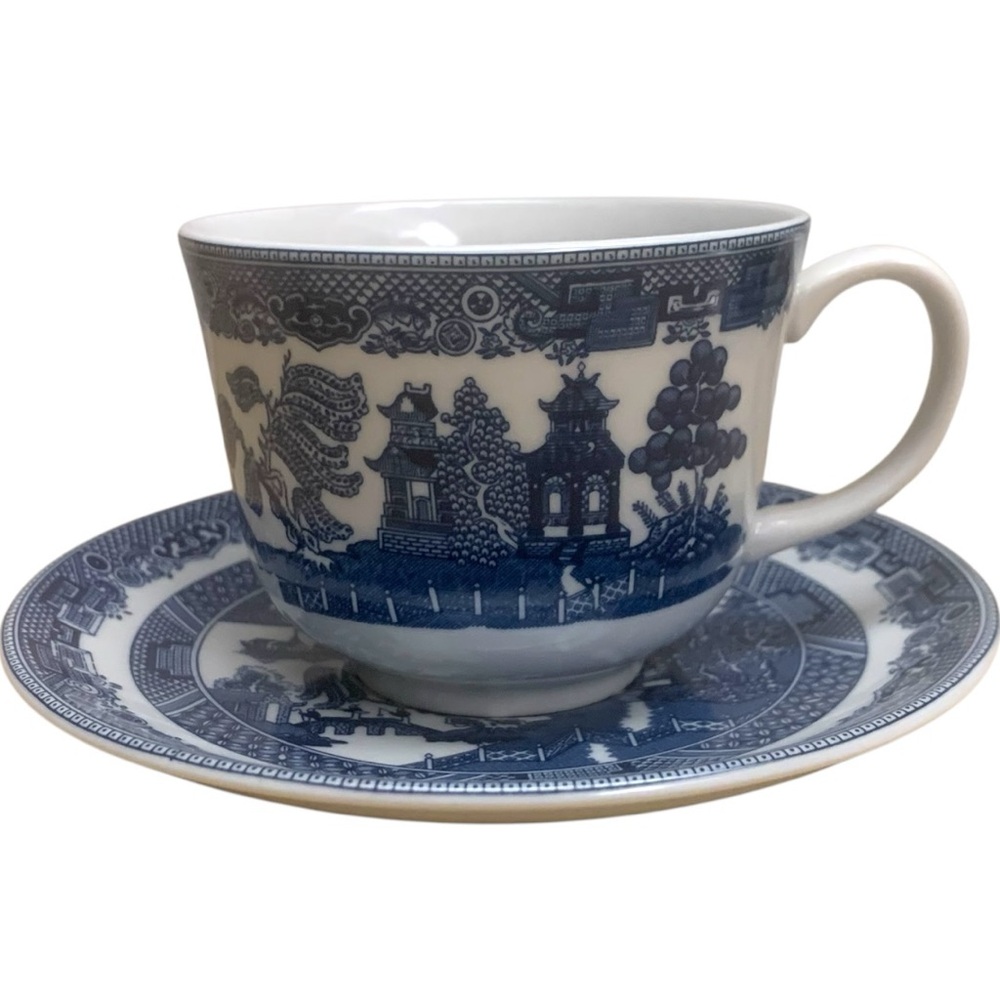 Johnson Brothers Asian Blue Willow Tea Cup & Saucer Set